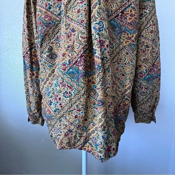 Liz Clairborne Lizwear Floral Button Down Blouse 100% Rayon Shirt Size S - Picture 5 of 11